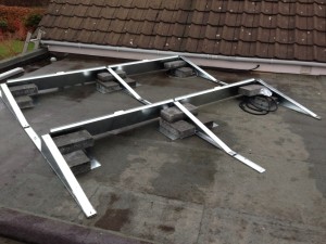 RECA flat roof system before panels fitted